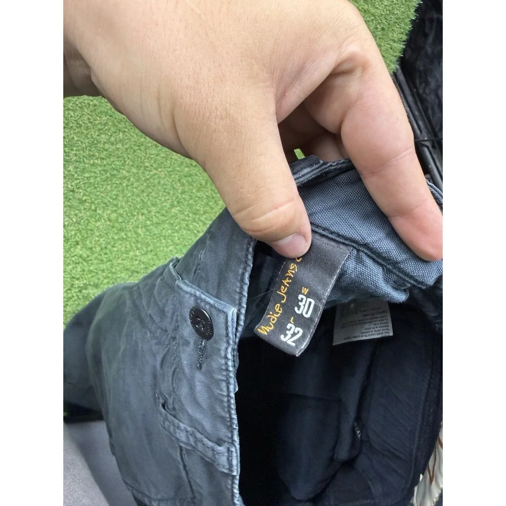 Nudie Jeans Co Jeans Mens 30x32 Black Organic Cotton Slim Fit Five Pocket Denim